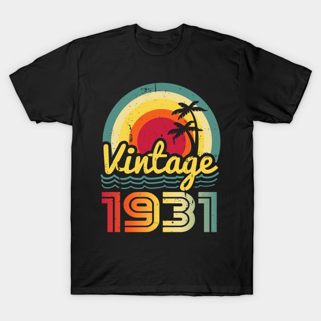 Vintage 1931 Made in 1931 92th birthday 92 years old Gift T-Shirt by Winter Magical Forest